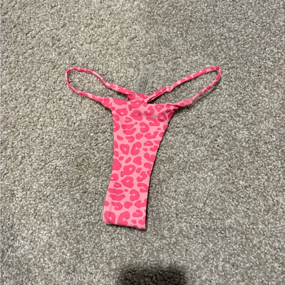 Pink Leopard Print Bikini Bottoms